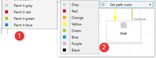 1) shows the colors up to 2020 while 2) shows the colors starting with 2021