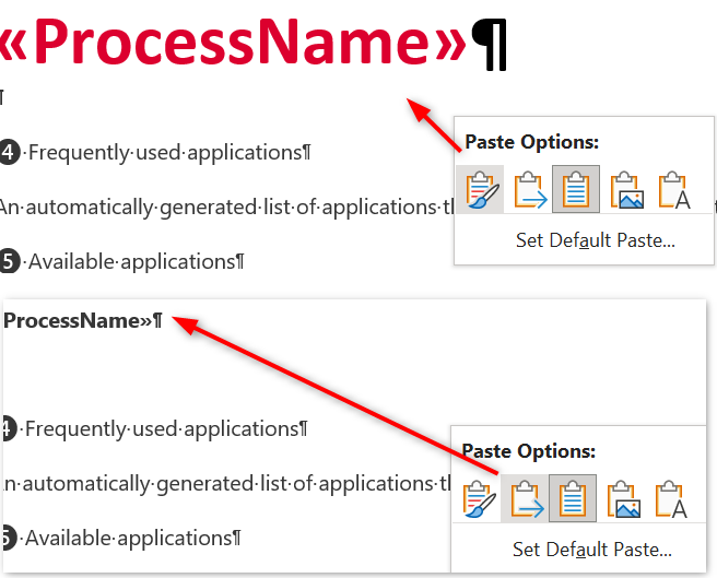 Depending on the format options the inserted field will match the style of the current location.