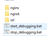 Batch files to start/stop debugging