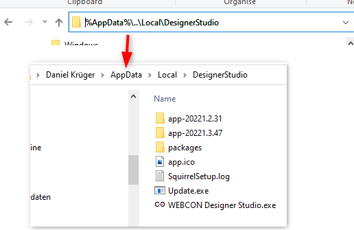 Multiple Designer Studio versions are installed.