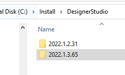 An own folder for each Designer Studio version.