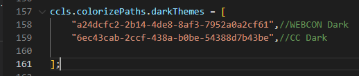 If you have a a custom dark theme, you need to add it.