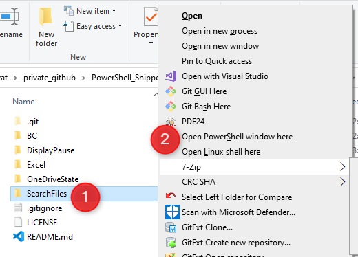 Open PowerShell from context menu by shift+right click