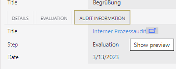 A picker to the parent workflow with data rows displaying further information.