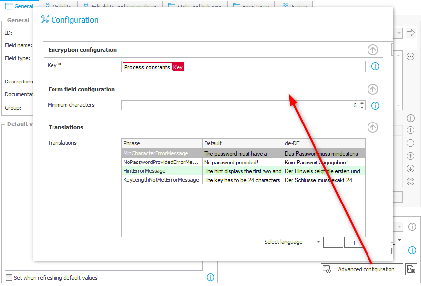 Configuring the customization