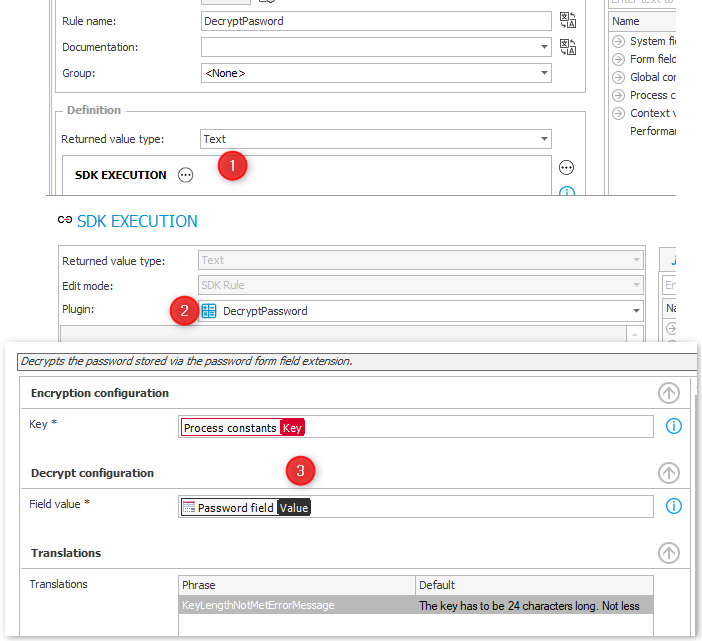 Configure the decryption.