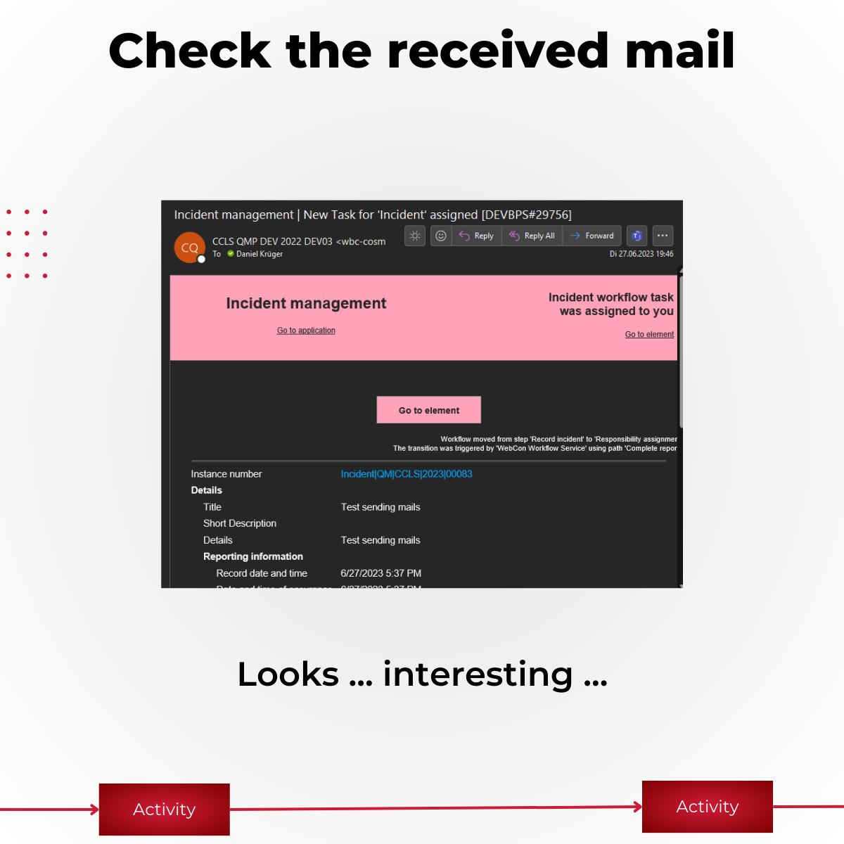 Check the send test mail
