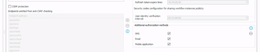Additional authentication methods in security