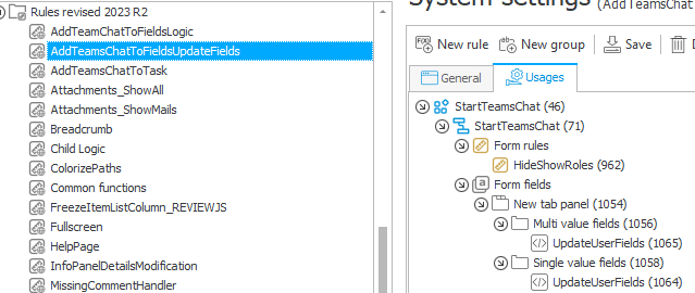 Where is the form rule used?