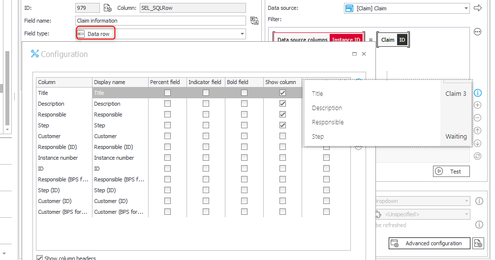 Use data rows to display more information.