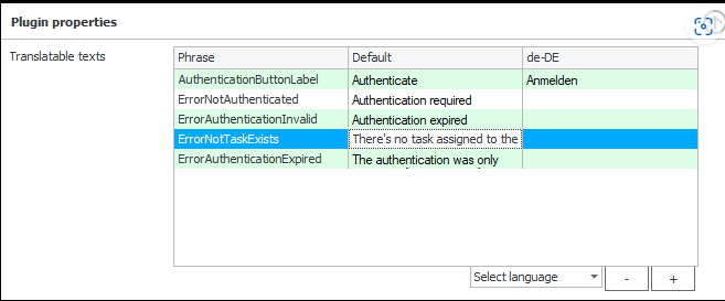 Define configurable translatable values