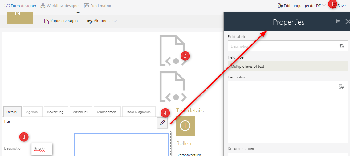 Business users can translate elements using the portal.