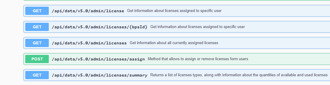 License REST API.