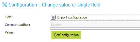 Storing the configuration in the field