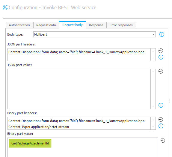 A configuration which caused no bad request error.