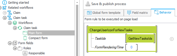 Executing the global form rule on page load.