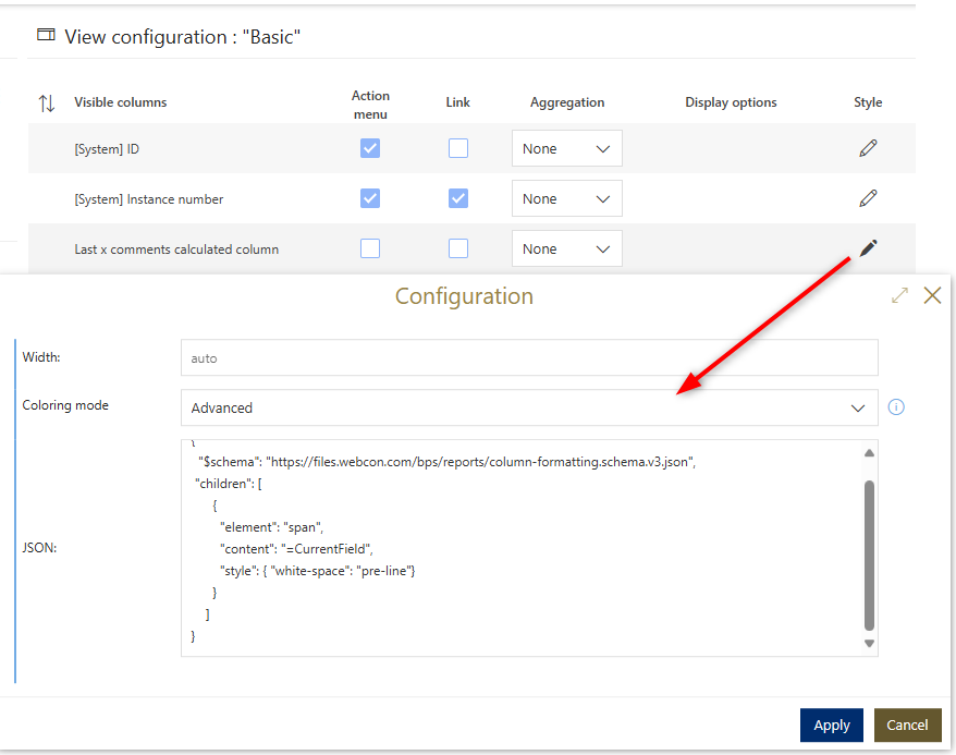 Styling the calculated column