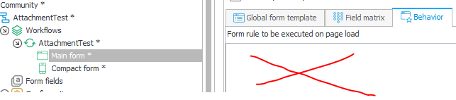 The page load event does not call the form rule.