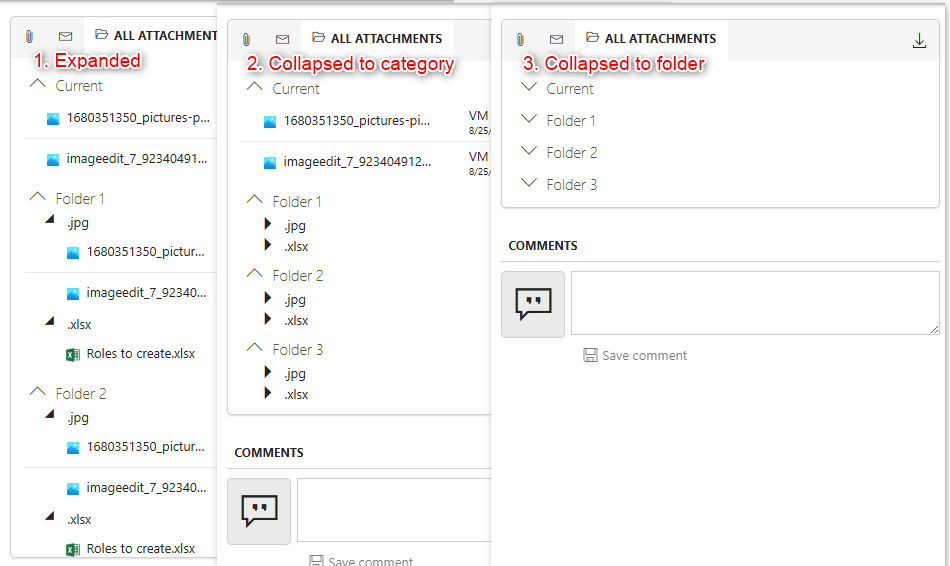 After page load all attachment folders are collapsed.