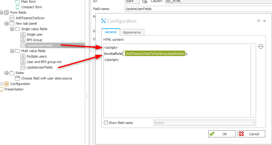 The form field which triggers the field update.