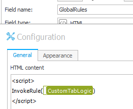 Loading the form rule.