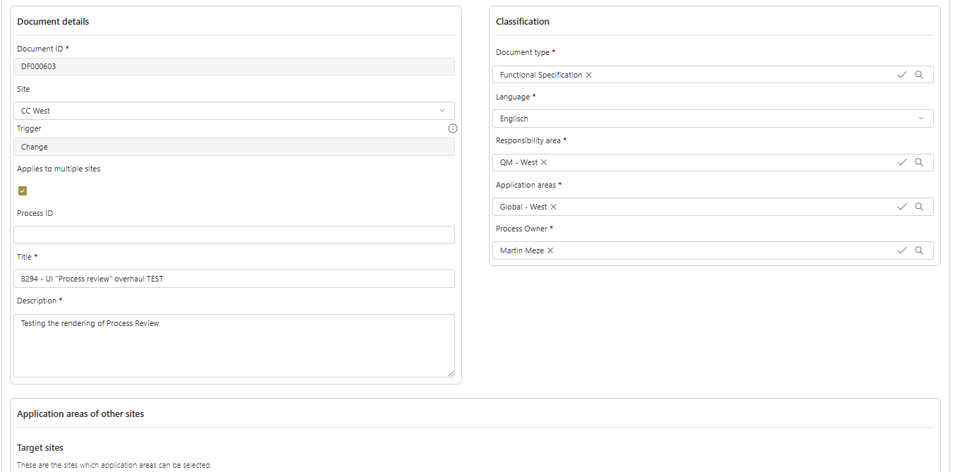 The result of the configuration.