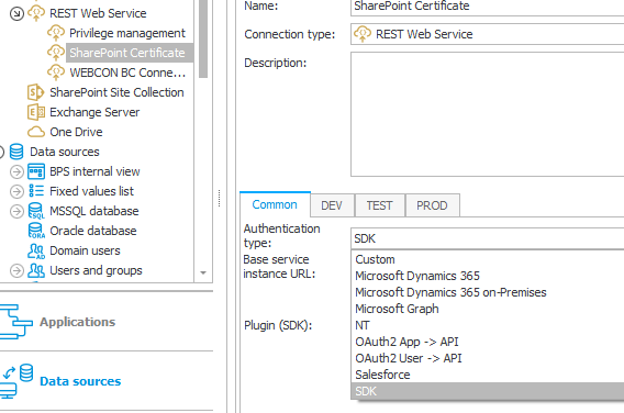 WEBCON BPS 2025 has a new SDK authentication type.