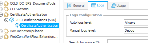 The log information is only available in debug mode.