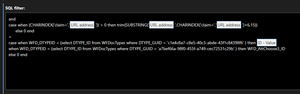 Using an SQL filter for returning workflow instances of different processes.