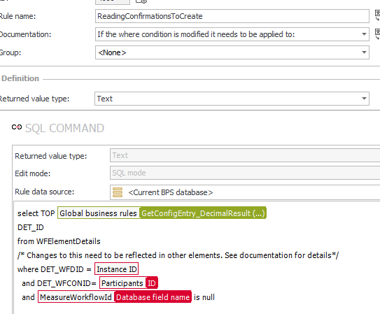 The business rule will return the next batch of elements to update