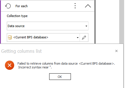 Error with active TOP clause.