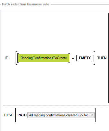 If the business rule doesn't return a value, every element has been processed.