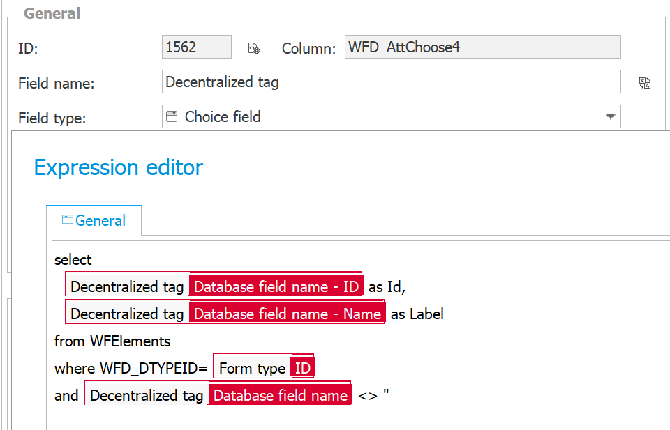 SQL statement to return the available values.