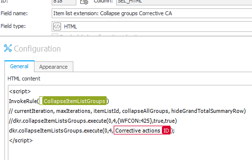 HTML field definition