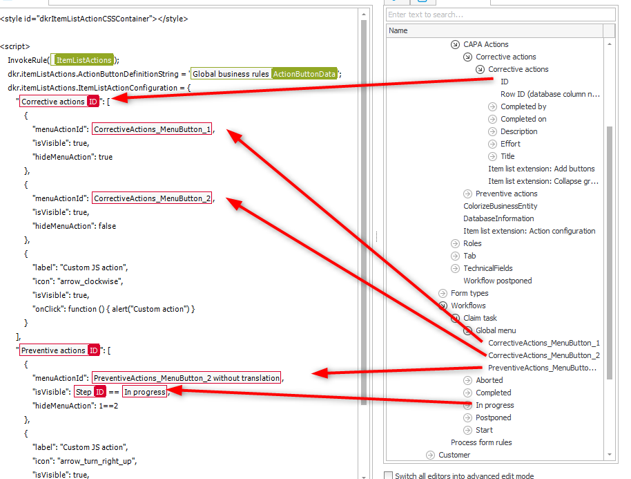 Referencing variables in the configuration.