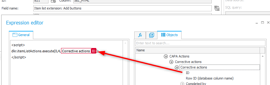 Button generation field.