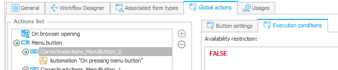Don't use `Availability restrictions.`