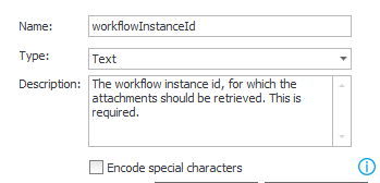 The documentation of an input parameter of an UDA endpoint