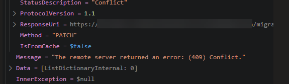 Sometimes a generic 409 Conflict error is thrown