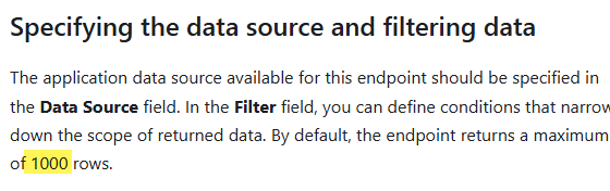 A maximum of 1000 records can be returned