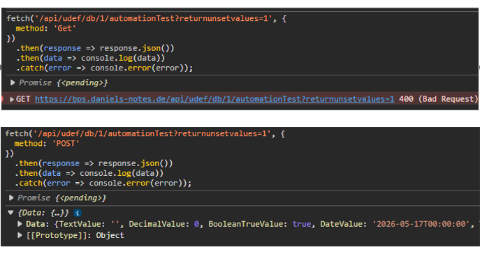 `Execute automation` only supports POST method.