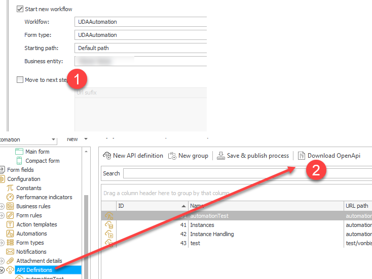 The easiest way to add support for moving workflows (1) will be by exporting the API definition (2) for AI.