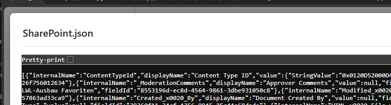 JSON preview in the WEBCON form