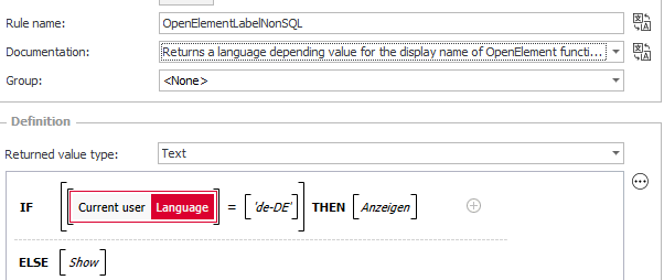 Alternative rule without using SQL