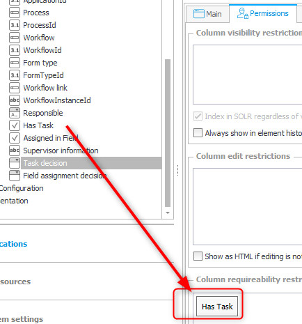 Column requireability restriction is set