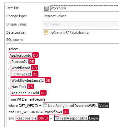 Action definition to retrieve the workflow rows from the parent workflow