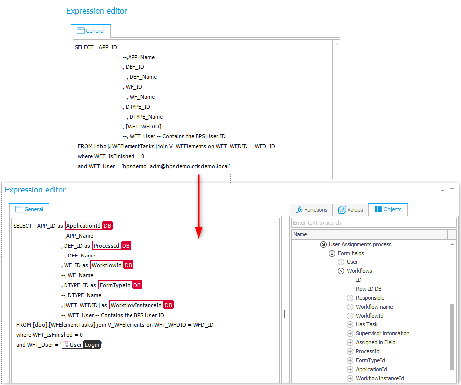 SQL statement after adding variables