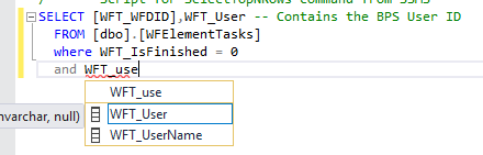 Alternative creation of the expression in SQL Management Studio