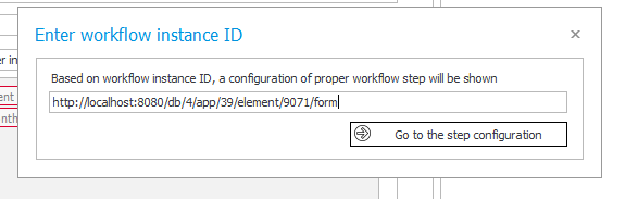 Short cut for opening the configuration of the current step of a workflow