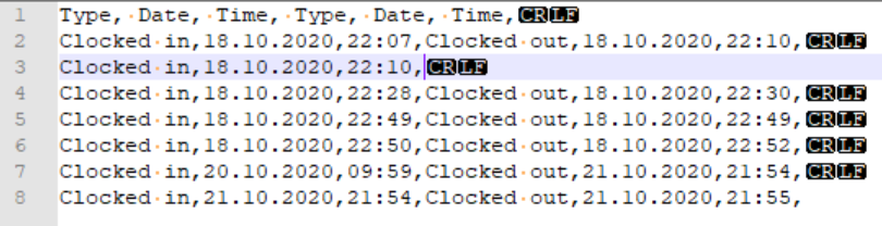 CSV example